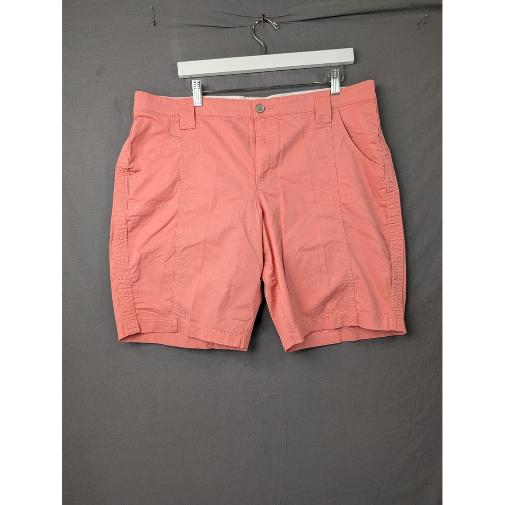 Lee 16W Medium Coral Pink Cotton Stretch Cargo Bermuda Shorts 7372